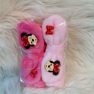 Source Unknown Kids Plush Minnie-Style Hairbands in Hot Pink and Light Pink